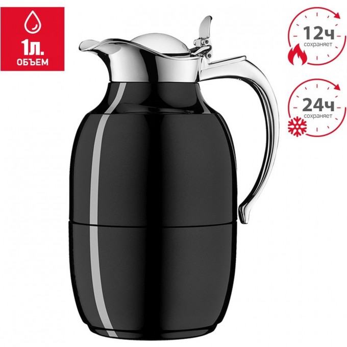 Вакуумный термокувшин THERMOS ALFI HELENA Black 1 л 472121 Вакуумный термокувшин THERMOS ALFI HELENA Black 1 л 472121